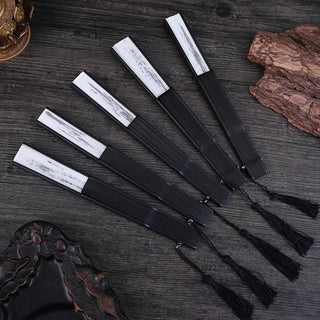 Buddha Gift Mountains Plum Blossom Lotus Magpie Bamboo Leaves Handheld Silk Bamboo Folding Fan 22.5cm