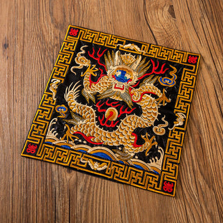 Buddha Gift Phoenix Dragon Kirin Embroidery Cup Mat Pad Tea Cup Coaster Kung Fu Tea Mat