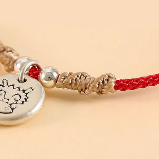 Buddha Gift Handmade 999 Sterling Silver Year of the Dragon Cute Chinese Zodiac Luck Braided Bracelet