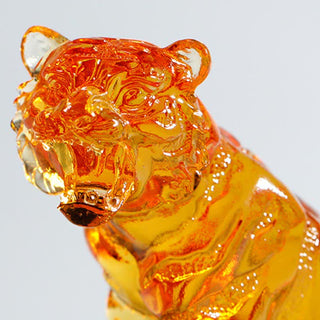 Buddha Gift Handmade Liuli Crystal Tiger Art Piece Protection Home Decoration