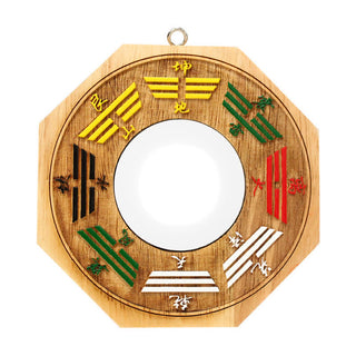 Buddha Gift Feng Shui Bagua Map Peach Wood Balance Energy Map Mirror