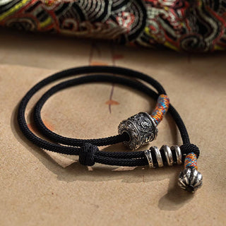 Buddha Gift Tibetan Om Mani Padme Hum Carved Amulet Double Wrap Bracelet