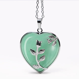 Buddha Gift Natural Healing Crystals Heart Pendant Necklaces