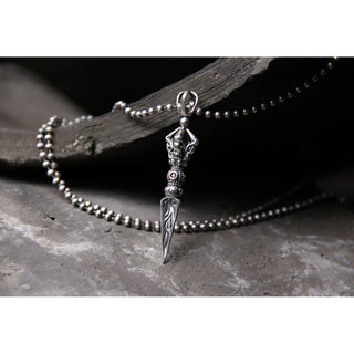 Buddha Gift 925 Sterling Silver Dorje Vajra Enlightenment Necklace Chain Pendant