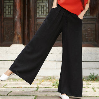 Buddha Gift Plain Wide Leg Pants Dance Women's Yoga Pants With Pockets