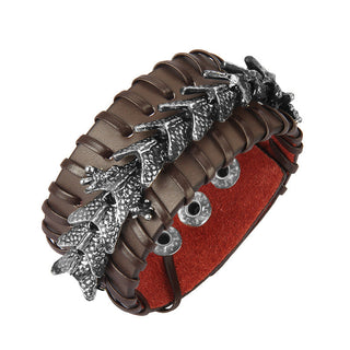 Buddha Gift Dragon Leather Protection Weave Bracelet