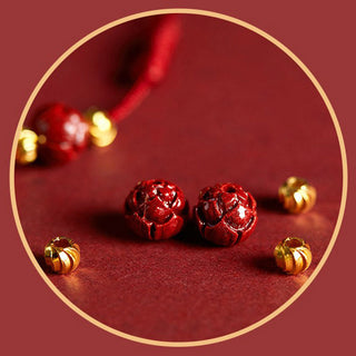 Buddha Gift Handmade Lotus Cinnabar Peace Buckle Blessing Braid Bracelet