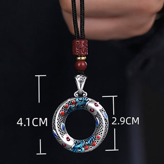 Buddha Gift Koi Fish Peace Buckle Copper Wealth Luck Necklace Pendant