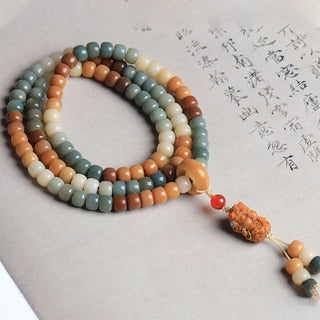 Buddha Gift 108 Mala Beads Gradient Bodhi Seed Green Tara Buddha Engraved Peace Harmony Bracelet