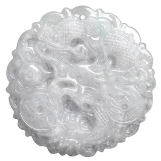 Buddha Gift White Jade Dragon Protection Necklace String Pendant