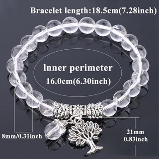 Buddha Gift Natural Gemstone Tree of Life Lucky Charm Stretch Bracelet