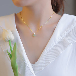 Buddha Gift Lucky Bead Jade Prosperity Chain Necklace Pendant