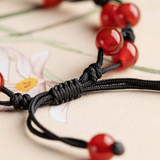 Buddha Gift Red Agate Moss Agate Cinnabar Calm Bracelet