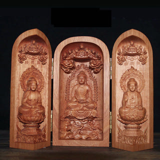 Buddha Gift Avalokitesvara Kwan Yin Buddha Cherry Wood Compassion Home Decoration Altar