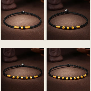 Buddha Gift 999 Gold Beads Luck King Kong Knot Handmade Braided Protection Bracelet