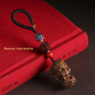Buddha Gift Chinese Zodiac Natal Buddha Green Sandalwood Om Mani Padme Hum Peace Key Chain