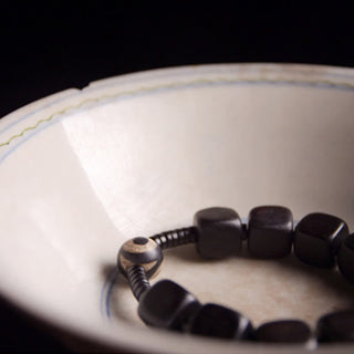 Buddha Gift Tibetan Ebony Wood Dzi Bead Strength Bracelet