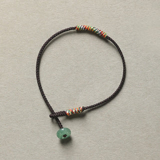 Buddha Gift Tibetan Handmade Green Aventurine Luck Protection Braided Rope Bracelet