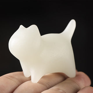 Buddha Gift 2Pcs Mini Cute Cat Glowstone Luminous Lucky Cat Energy Decoration