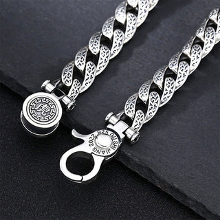 Buddha Gift Tiger Tang Dynasty Flower Design Engraved Luck Energy Bracelet