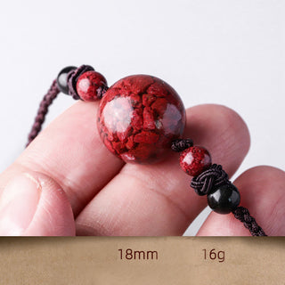 Buddha Gift Natural Cinnabar Stones Bead Blessing Necklace Pendant
