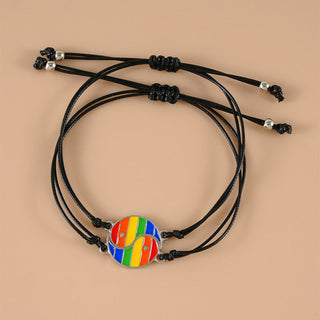 Buddha Gift 2pcs Yin Yang Hematite Couple Bracelet