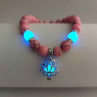 Buddha Gift Tibetan Turquoise Glowstone Luminous Bead Lotus Protection Bracelet