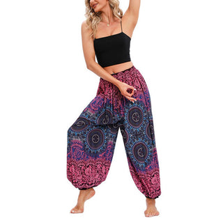 Buddha Gift Casual Loose Compass Pattern Harem Trousers Women's Yoga Pants