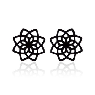 Buddha Gift Tibetan Lotus Pattern New Beginning Stud Earrings