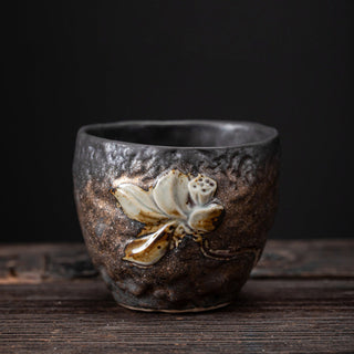 Buddha Gift Lotus Pod Leaf Flower Auspicious Clouds Ceramic Teacup Kung Fu Tea Cup