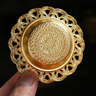 Buddha Gift Gold Gourd Star Feather Spiritual Meditation Mini Alloy Metal Incense Burner