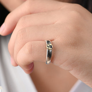 Buddha Gift Tibetan Om Mani Padme Hum Carved Chinese Zodiac Natal Buddha Peace Ring