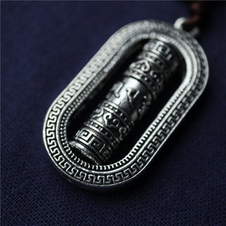Buddha Gift Tibet Om Mani Padme Hum Prayer Wheel Peace Rotatable Car Hanging Decoration