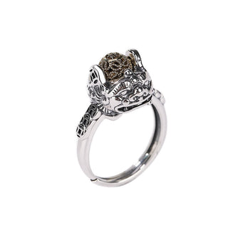 Buddha Gift 925 Sterling Silver PiXiu Copper Coin Wealth Adjustable Ring