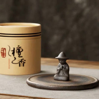 Buddha Gift Small Person Meditation Ceramic Spiritual Healing Incense Burner