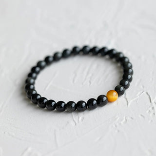 Buddha Gift Natural Rainbow Obsidian Tiger Eye Positive Love Bracelet