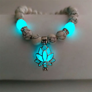Buddha Gift Tibetan Turquoise Glowstone Luminous Bead Lotus Protection Bracelet