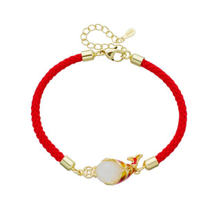 Buddha Gift Chalcedony Luck Koi Fish Wealth Bracelet Necklace Pendant