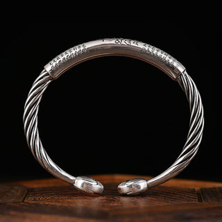 Buddha Gift Tibetan Om Mani Padme Hum Heart Sutra Purity Cuff Bracelet