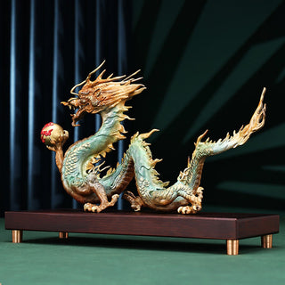 Buddha Gift Year Of The Dragon Auspicious Dragon Brass Copper Luck Success Office Decoration