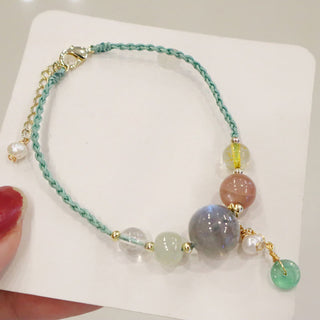 Buddha Gift Moonstone Sunstone Beads Peace Buckle Charm Healing Bracelet