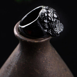 Buddha Gift FengShui PiXiu Black Obsidian Strength Ring