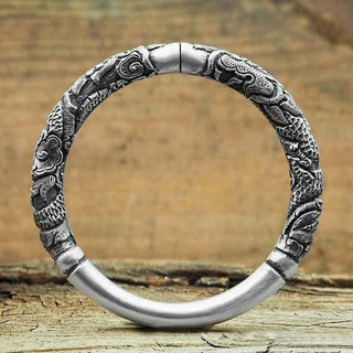 Buddha Gift Dragon Auspicious Clouds Luck Protection Bracelet Adjustable Bangle