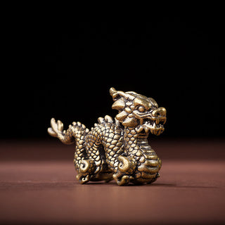 Buddha Gift Year Of The Dragon Small Auspicious Brass Dragon Luck Success Home Decoration