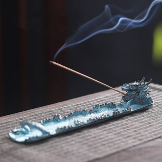 Buddha Gift Auspicious Dragon Strength Alloy Incense Burner Decoration