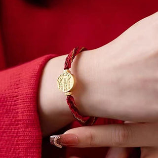 Buddha Gift Five Directions Gods of Wealth Handmade Reincarnation Knot Protection String Braid Bracelet