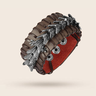 Buddha Gift Dragon Leather Protection Weave Bracelet