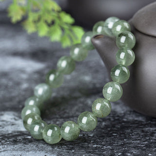 Buddha Gift Natural Green Crystal Blessing Wealth Bracelet