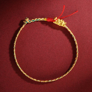 Buddha Gift Year of the Dragon Handmade Colorful Dragon Carved Success Braided Bracelet