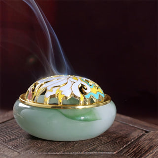 Buddha Gift Nine Tailed Fox Liuli Crystal Healing Meditation Incense Burner